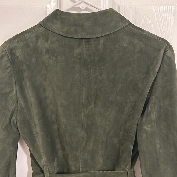Theory Gloss Lamb Suede Belted Zip Up Utility Jacket Size 4 - Picture 6 of 15